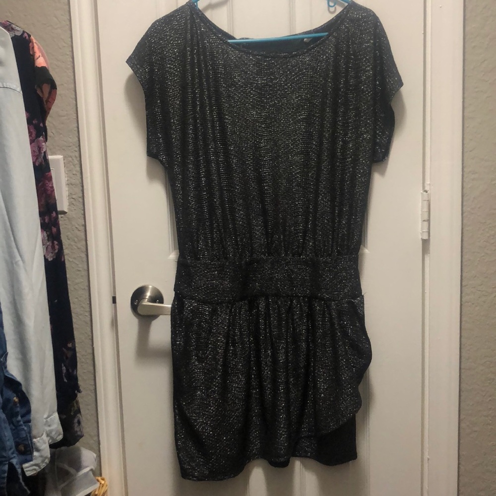 Sparkly short sleeve dress.